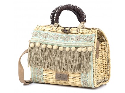 MALETIN GRANDE CON CINTA GOLD EMBRODERY